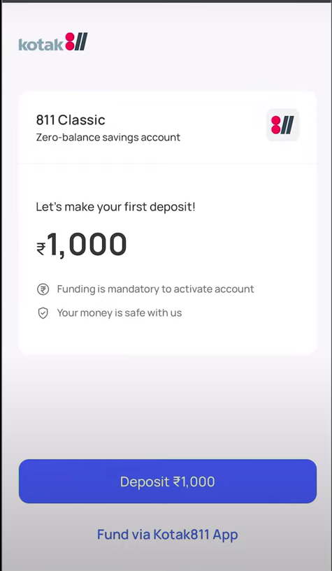 kotak 811 security deposit image